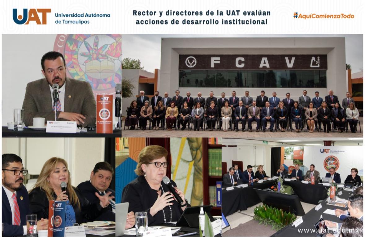 Rector y directores de la UAT evalúan acciones de desarrollo institucional