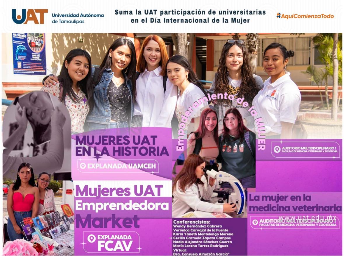 Organiza UAT participación de universitarias en eventos del Día Internacional de la Mujer