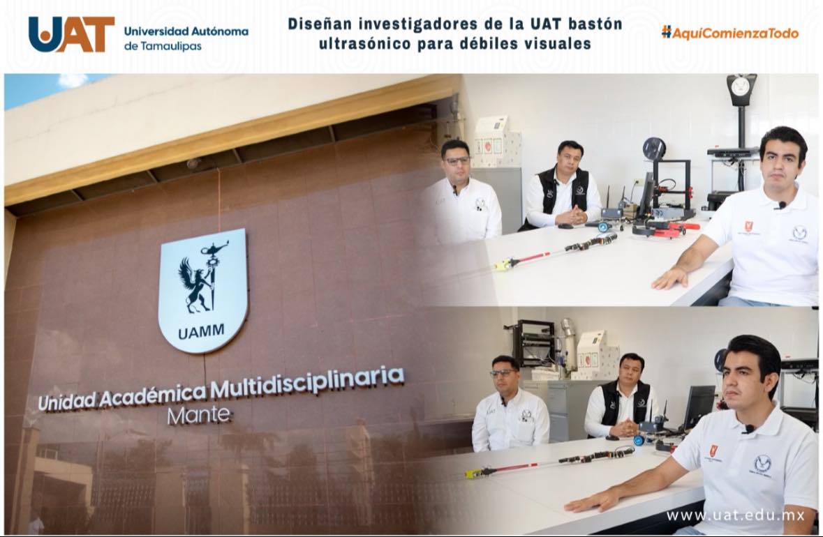 Diseñan investigadores de la UAT bastón ultrasónico para débiles visuales