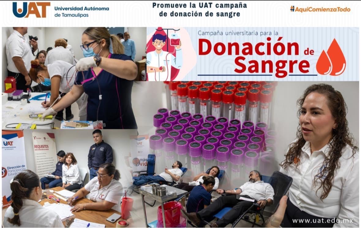 Promueve la UAT campaña de donación sangre Más Vida