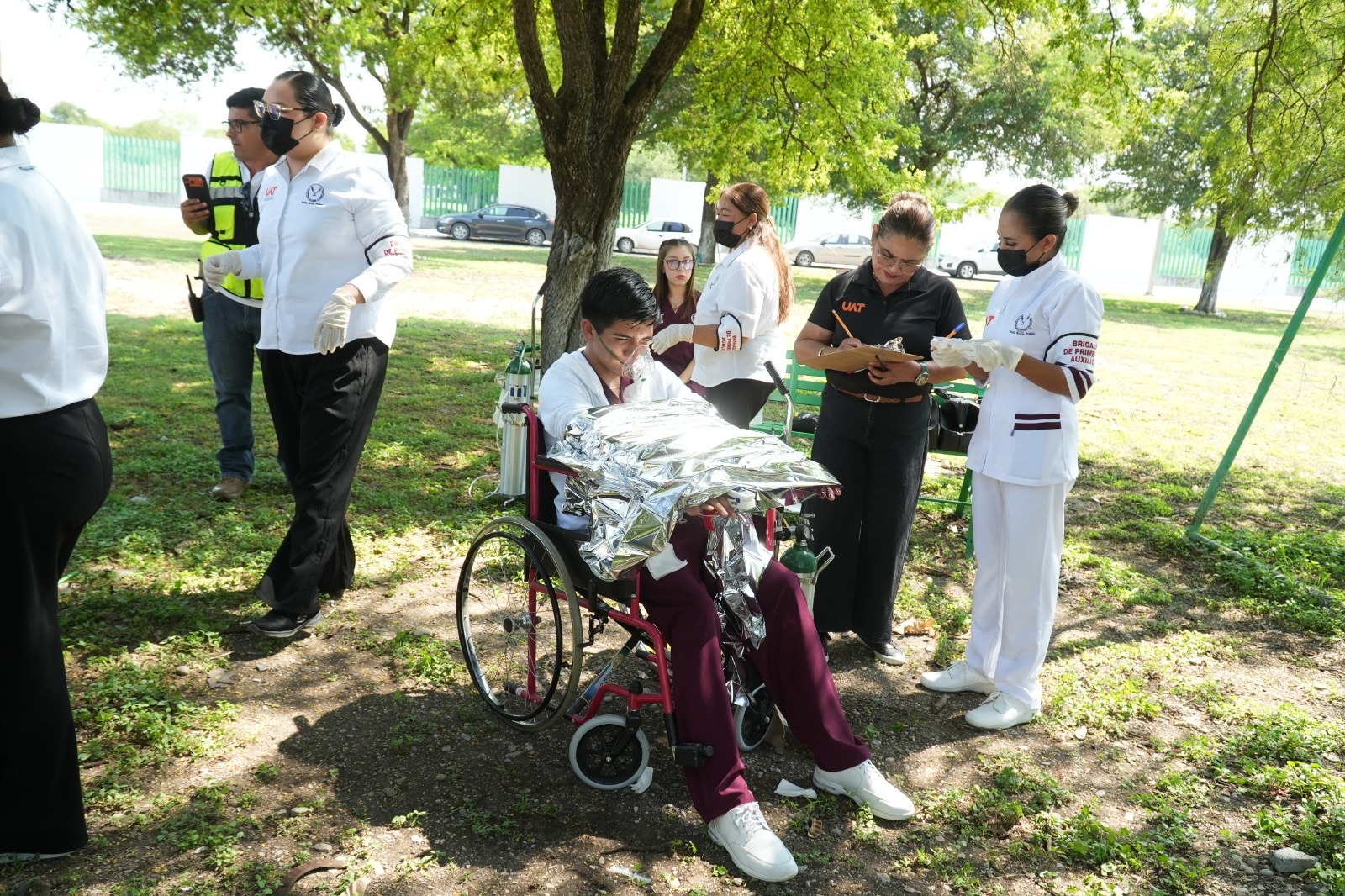 Realiza Facultad de Enfermería Victoria ejercicio de evacuación en simulacro de incendio